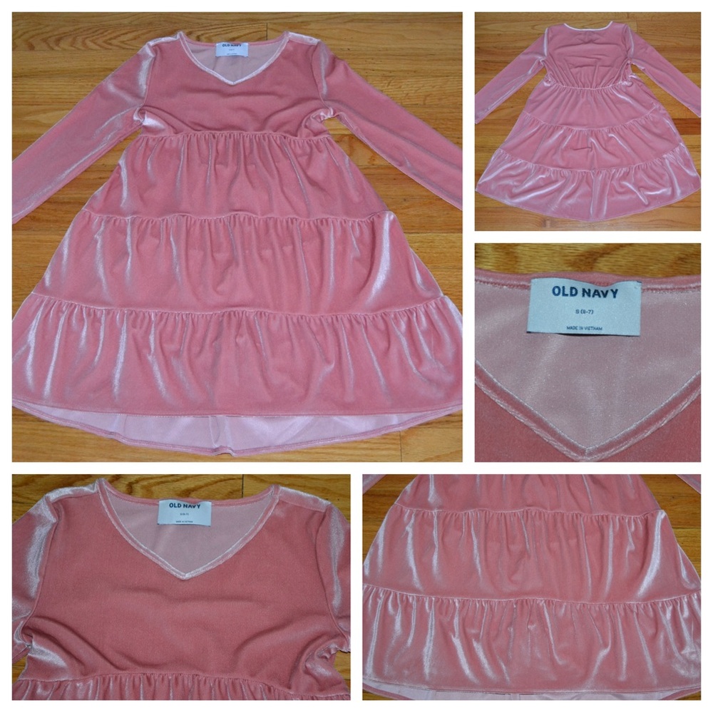 Youth girls Old Navy velvety dress, size S 6/7